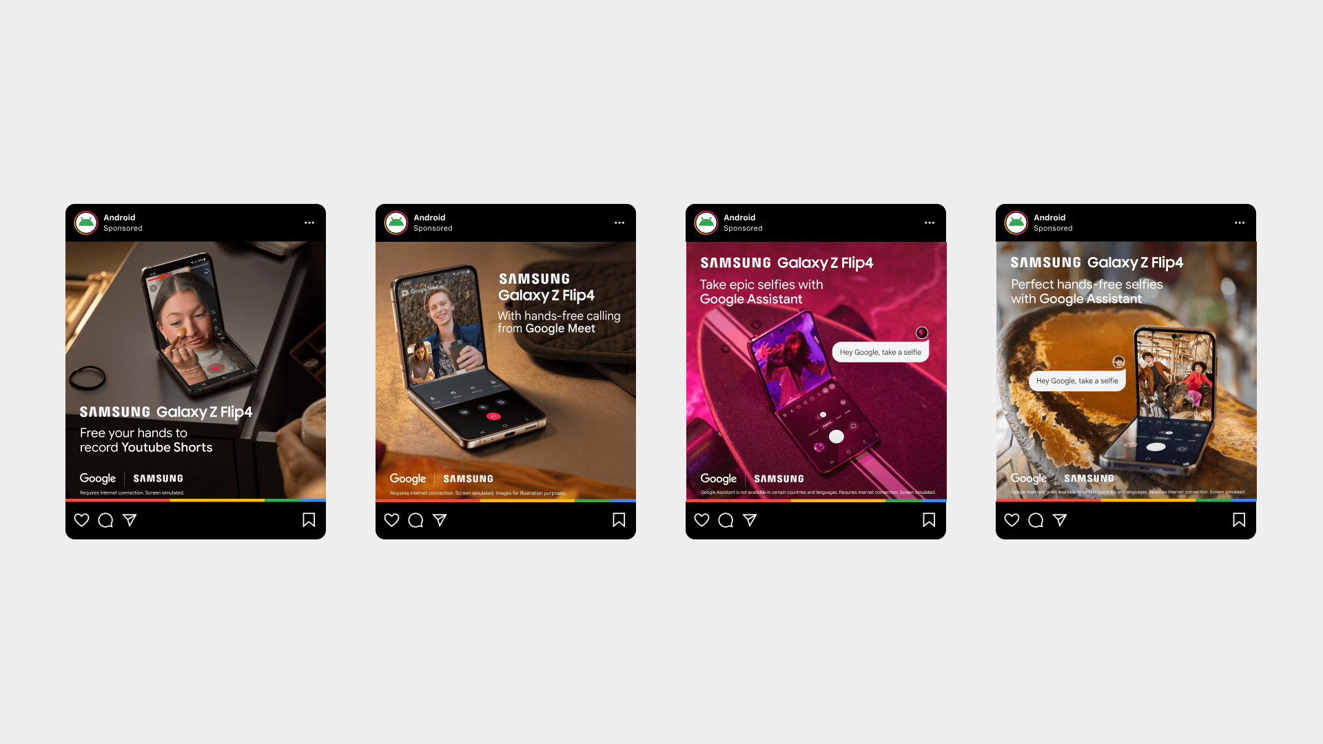 Static social carousels of Flip 4 moments