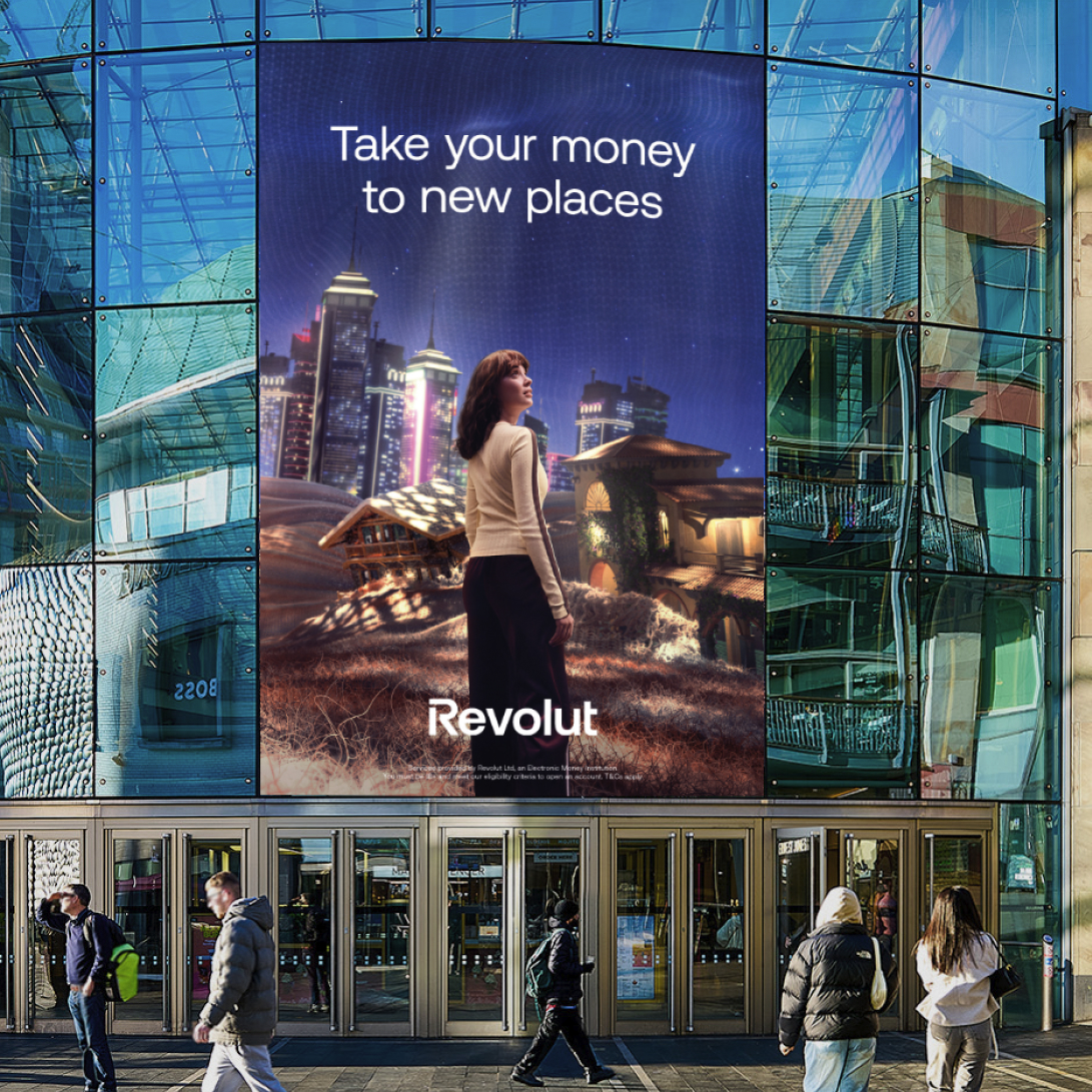 A large sheet example of the flagship OOH campaign