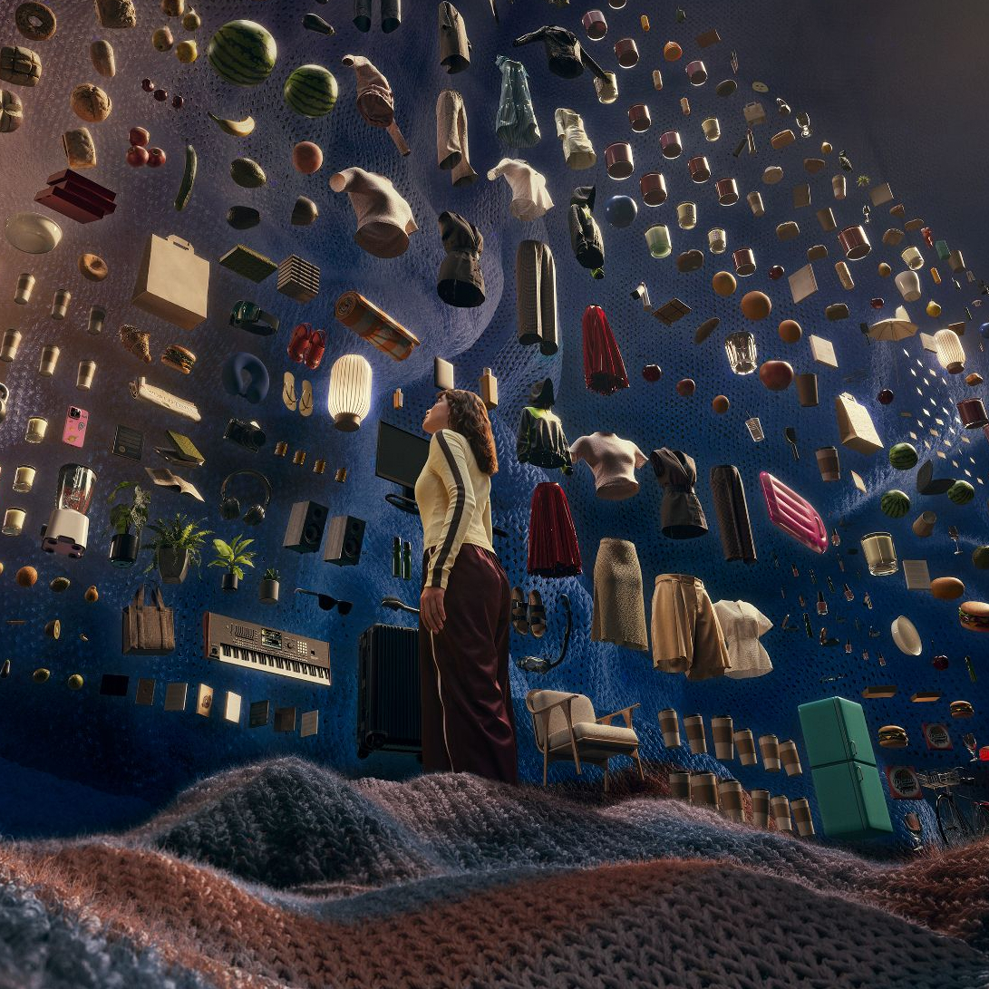 A close up of the protaganist in the oraganise cgi world